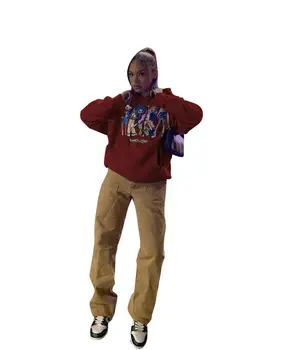 Lepota Dekleta Znak Tiskanja Harajuku Majica Priložnostne Long Sleeve Hooded Ohlapen pulover s kapuco za Ženske Hip Hop BF Slog Puloverju Vrhovi