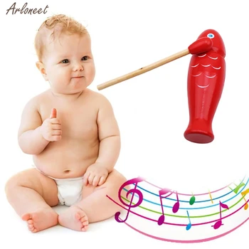 Lesene Glasbeni Instrument za Otroke Otrok Igrače, Lesene Risanka Ribe Tolkala Igrača Predšolskega Otroka Glasbena Igra 2019