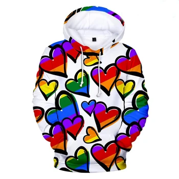 LGBT 3D Nove Hoodie Ljubezen Print Majica Modni Pulover LGBT Visoke Kakovosti 3D Moških in Žensk Hoodie Jeseni Priložnostne Ulica Oblačila