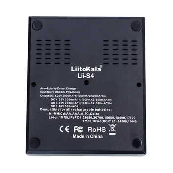 Liitokala Lii-S4 LCD 3,7 V 18650 18350 18500 16340 21700 20700B 20700 10440 14500 26650 1,2 V AA AAA NiMH baterije litij-Polnilnik