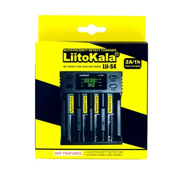 Liitokala Lii-S4 LCD 3,7 V 18650 18350 18500 16340 21700 20700B 20700 10440 14500 26650 1,2 V AA AAA NiMH baterije litij-Polnilnik
