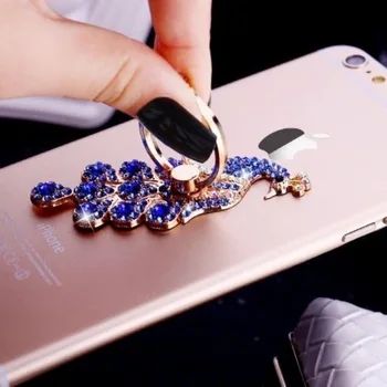 Luksuzni Bling Diamond Kovinski Mobilni Telefon Prst Prstan Nosilec 360 Vrtenje Stojalo za iPhone, Samsung Huawei Xiaomi NASPROTNEGA VIVO Primeru