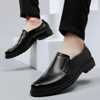 Luksuzni Loafers Moški Čevlji zdrsne na loafers prostem dihanje Vrh Kakovosti Enostavno Nositi Pravega Usnja, Modni Priložnostne Black moccasins