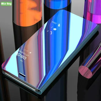 Luksuzni Ogledalo Usnje Pokrovček Za Samsung galaxy A9 2020 A5 2020 A3 2020 A11 A1X Coque Stojalo Telefon Primerih Shockproof Fundas