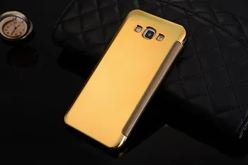 Luksuzni Smart Flip Pogled Galvanizacijo Ogledalo Trdi Jasno, Za Samsung Galaxy C5 C5000 C7 C7000 Primeru Visoke Kakovosti Hrbtni Pokrovček Coque