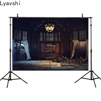 Lyavshi za fotografski studio zdrobljen soba lestenec, retro zloži do skull glave luči za noč Čarovnic fotografsko ozadje