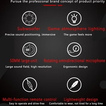M18 Gaming Slušalke Svetlobna Barvite Slušalke 3,5 mm Stereo Slušalke Slušalke z Mikrofonom Forlaptop/Pc Tablet