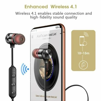Magnetni Brezžične Bluetooth Slušalke Glasbo, Slušalke Neckband Šport Čepkov Slušalke Z Mikrofonom Za IPhone Za Samsung Za Xiaomi