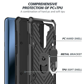 Magnetni Oporo Primeru Za Xiaomi redmi 9 10x 9s 8 8a 7 7a 6 6a pro Poco X3 NFC Shockproof Oklep Avtomobila Imetnik Obroč TPU Pokrov