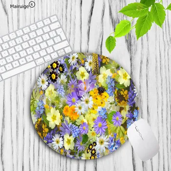 Mairuige Majhne sveže cvetje Meri MousePads Računalnik Laptop Anime Miško Mat Krog Mouse Pad Zaklepanje Rob 200x200mm 220x220mm