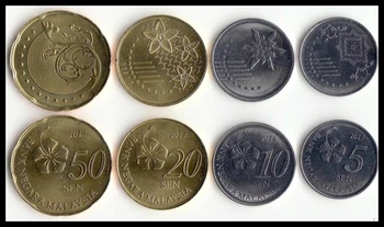 Malezija 4pcs kovanec kovanec original