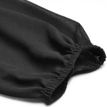 Malo črno obleko visoke kakovosti vzletno-pristajalne steze obleko 2021 ženske letnik Sequins zavoj navzdol ovratnik, Dolgi rokavi Paket kolk Pik Obleke