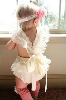 Malčka Bele Čipke Igralne Obleke Za Malčke Baby Dekleta Ruffle Brez Rokavov Romper Obleko Jumpsuit Sunsuit Oblačila
