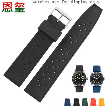 Mehke Silikonske Watchband 20 mm 22 mm Black Rdeča, Modra, Oranžna Zelena Zapestnica Za Vodotesno Gume Moške Gledajo Verige