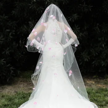 MIARA.L nevesta roza palico venčni preja zvezde dolgo navijanje robu zda omrežja poroko preje za debelo