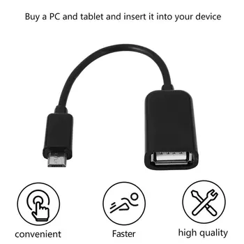 Micro USB Moški Ženski USB Host OTG Kabel Mini USB Kabel za Tablični RAČUNALNIK, Mobilni Telefon, MP4 MP5 Črna
