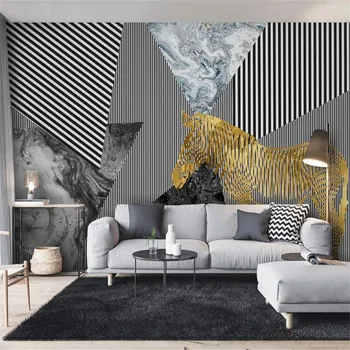 Milofi velikost po meri 3D zidana ozadje Nordijska minimalističen povzetek geometrijske zebra osebnost skladu ozadju stene