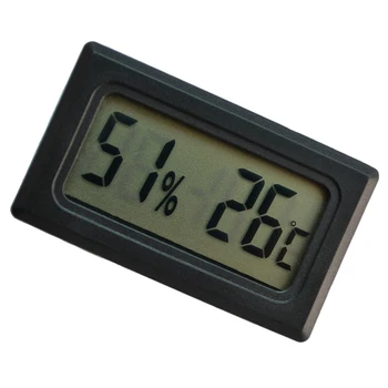 Mini Digitalni Termometer, Higrometer Vlažnost Plazilcev Temperature Merilnik Črna