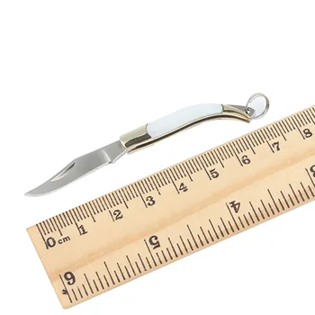 Mini Taktično Folding Nož Belo Lupino, Ročaj iz Nerjavečega Jekla Prostem Majhen Žep Darilo Nož 6 g Teža