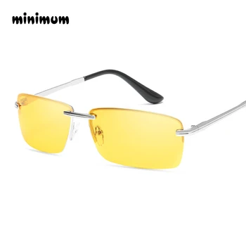 MINIMALNO Rimless sončna Očala Moških Polarizirana 2018 Visoke Kakovosti moška sončna očala UV400 Night Vision Vožnjo Sončna Očala