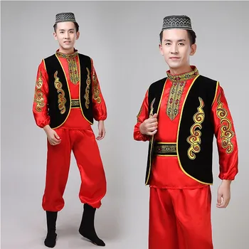Moda Etnične Stilov plesa rabo Nastavite Xinjiang ples Kopalke za moške, modni festival uspešnosti Server cosplay oblačila