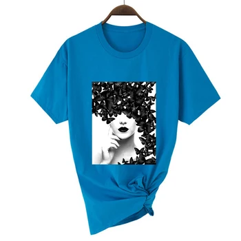 Moda korejskem Slogu Nove T-shirt Sodobne Girly Grafični Harajuku Lepe Kratek Rokav Poletje Priložnostne ženska majica O-vratu Tshirt