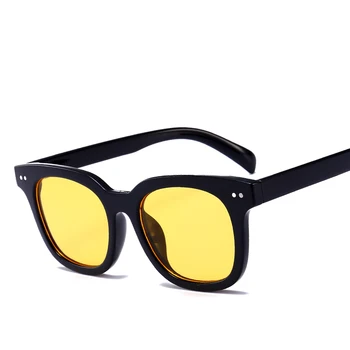 Moda kvadratnih očala, sončna očala, ženske, ženske, dekleta 2018 črna rumena ženska sončna očala vintage retro poletje očala odtenki