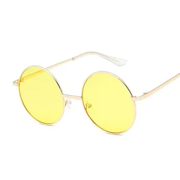 Moda Novo 2021 Okrogla Sončna Očala Ženske Letnik Kovinski Okvir Roza Rumena Leča Pisane Odtenek Sončna Očala Jasno Oculos De Sol