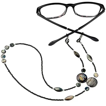 Moda Obravnavi Očala Verige Za Ženske Lupina Kroglice Sončna Očala Vrvice Beaded Eyeglass Vrvica Za Opaljivanje Tega Držite Trakov Je Črna Očala Honorar