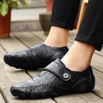 Moda preprost stil za moške priložnostne čevlji loafers Usnja Moške čevlji Štiri S prostem usnjeni čevlji za moške zapatos de hombre