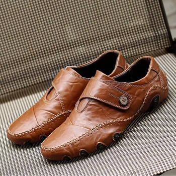Moda preprost stil za moške priložnostne čevlji loafers Usnja Moške čevlji Štiri S prostem usnjeni čevlji za moške zapatos de hombre
