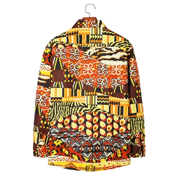 Moda Priložnostne Majice Moške Ženske Geometrijske Leopard Mozaik Natisnjeni Long Sleeve Majica Svoboden Srajca korejski Oblačila NAS VELIKOSTI S-3XL