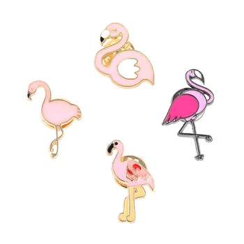 Moda Srčkan Flamingo Kaplja Olje Broška Emajl Jeansa, Oblačila Ikone Nahrbtnik Pin Značko Dekoracijo Darilo