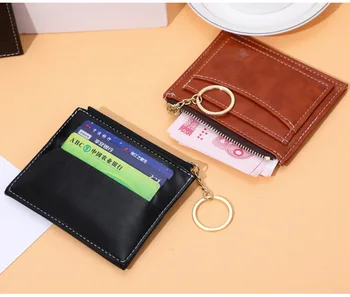 Moda za moške in ženske mini ID kartice imetnik poslovnega imetnik kreditne kartice PU usnja, ultra-tanek banka kartonasta škatla za shranjevanje vrečko kovanec vrečko