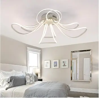 Moderna led luči akril design stropne svetilke Zatemniti Barva spalnica, dnevna soba luči stropne luči LED 110-220V brezplačna dostava