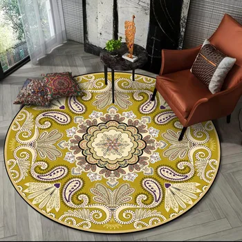 Modna in elegantna zlati nacionalni slog cvet dnevna soba, spalnica viseče košare stol krog mat preprogo