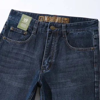 Modni Jeans, Pozimi Velika Velikost 42 44 Men ' s Business Casual Kavbojke Moški Naravnost Traper Hlače Moški Moški Modni Denim Dna
