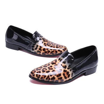 Modni Moški Čevlji Priložnostne Leopard Oblikovalec Loafers Nov Moški Zapatillas Tovarne Meri Slip-on Stanovanj Plus Velikost Zapatos Hombre