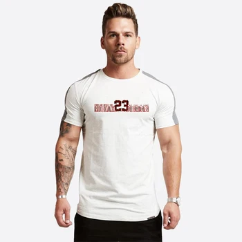 Modni T-Shirt Kratek Rokav Osebnost 23 Natisnjeni T-Shirts ki se Preplete majica s kratkimi rokavi Moški Poletje Priložnostne Šport Tshirt Moški Tee Moška
