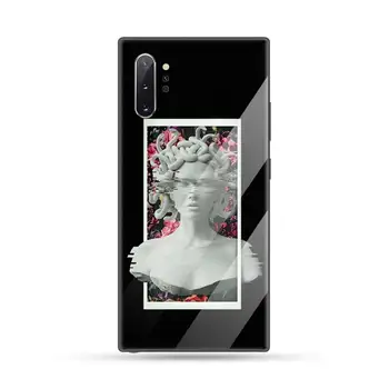 Mona Lisa David Umetnosti funda coque mobilnega Telefona Primeru Kaljeno steklo Za Samsung S6 S7 rob S8 S9 S10 e plus note8 9 10 pro