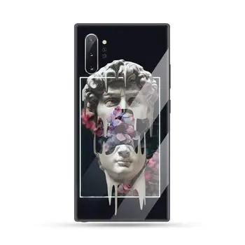 Mona Lisa David Umetnosti funda coque mobilnega Telefona Primeru Kaljeno steklo Za Samsung S6 S7 rob S8 S9 S10 e plus note8 9 10 pro