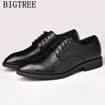 Moški Poslovnih Čevlji Usnjeni Opozoril Italijanski Oblikovalec Čevlji Moški Oxford Moške Poročne Obleke Čevlji Črni Scarpe Uomo Eleganti Zapatos