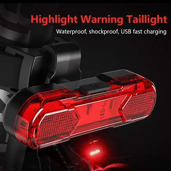 MTB BMX Kolo Luči Zadaj Rep Svetlobe 5 LED USB Polnilne Nepremočljiva Koles Varnost Kolesarska Oprema Opozorilo Zadaj Lučka