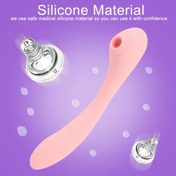 Nastavek Bedak Sesanju Vibrator za Klitoris Stimulator Upogljivi Dvojno Končalo Vaginalne Massager Ženski Masturbator Sex Igrača za Ženske