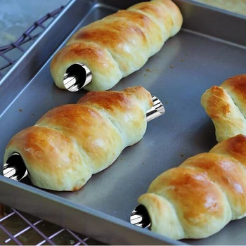 Ne Držijo Bakeware Iz Nerjavečega Jekla Za Večkratno Uporabo Danski Kruh Valjaste Cevi Plesni Plesni Croissant