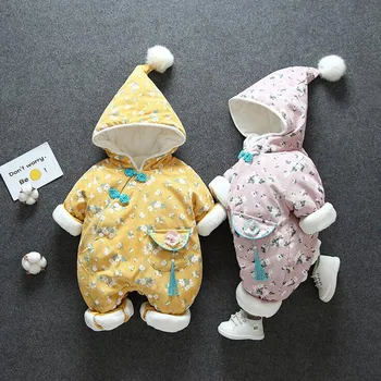 Newborn Baby Toddler Fantje Dekleta Hooded Romper Jumpsuit Zgosti Obleke, Obleke Za Dekleta Bombaž Romper Unisex Gumb Jumpsuits