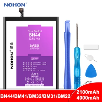 NOHON BN44 BM41 BM32 BM31 BM22 Baterija Za Xiaomi Mi 3 4 5 Redmi 5 Plus 1 1 2 2A Zamenjava Li-Polimer Baterij + Brezplačna Orodja