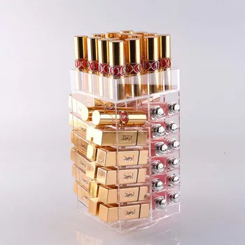 Nov Pregleden Akril Ličila Škatla za Shranjevanje zavrti za 360 Stopinj in Šminka, Lip Gloss Namizje Kozmetični Škatle