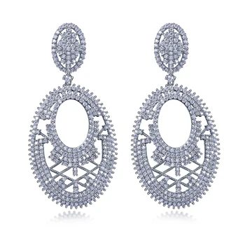 Nov velik padec Uhani bela cz Uhan ženske Klasičen stil modni nakit material za nakit Brezplačna dostava