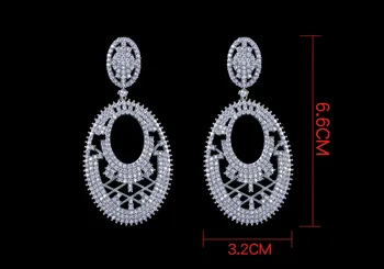 Nov velik padec Uhani bela cz Uhan ženske Klasičen stil modni nakit material za nakit Brezplačna dostava